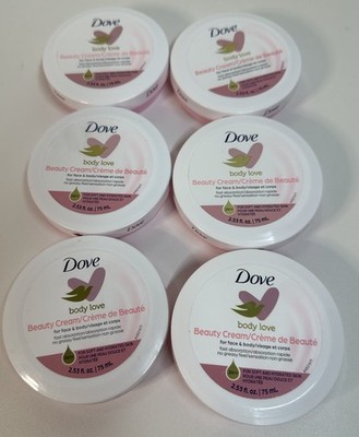 Dove Body Love Beauty Cream 6 Pack 2.53 Oz-NEW & SEALED