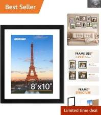 8x10 Picture Frame, HD Plexiglass, Photo Frame for Wall or Tabletop Display