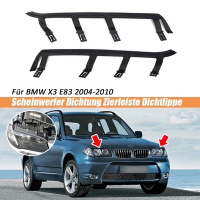 Headlight Molding Trim Seal Strip For BMW X3 E83 63126939273 63126939274