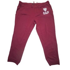 GAP Women Jogger Sweatpants XXL Burgundy NY 1969 Athleisure Comfy Lounge Jogger