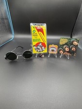 Beatles 5-Piece Fan Bundle - Pin, Lennon Style Glasses, Replica Pass & Minis