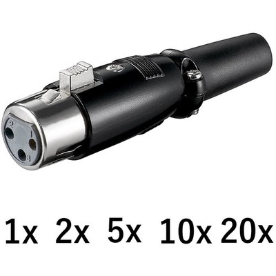 3 pin XLR Kupplung Audio Mikrofon Kabel Vergoldete Kontakte Buchse Weiblich Ton