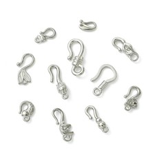 11pcs Silver Stainless Steel Hook Clasps for Earrings Necklace Jewelry Making