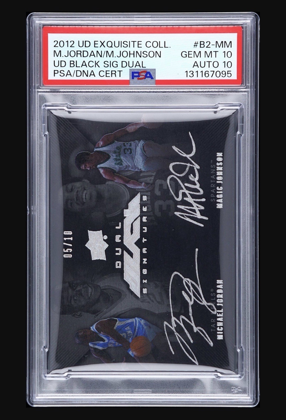 MICHAEL JORDAN MAGIC JOHNSON AUTO UD UPPER DECK EXQUISITE 5/10 PSA 10 AUTOGRAPH
