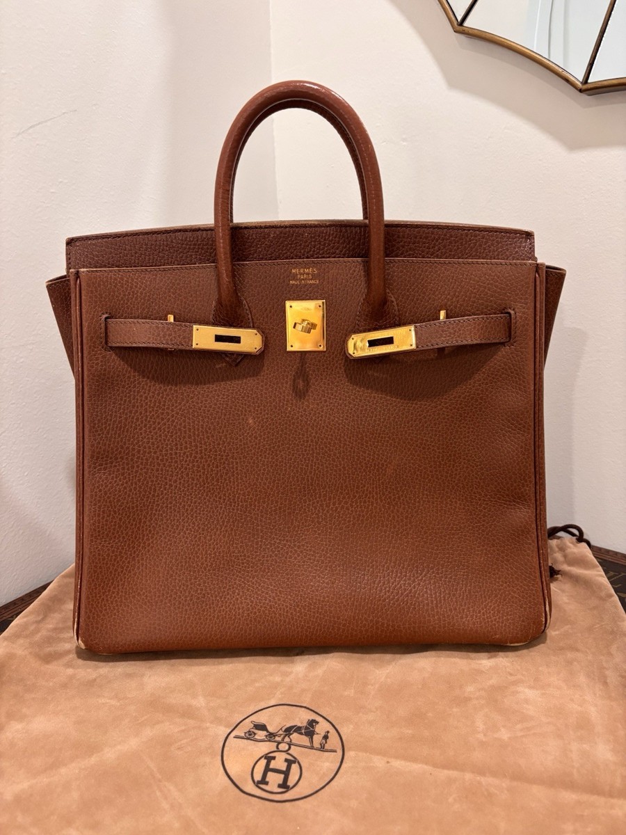 Authentic HERMES Birkin HAC Haut à Courroies 32 brown courchevel