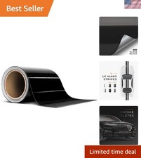 High-Gloss Black Vinyl Tape 3" x 20ft - Repositionable Air-Release Adhesive