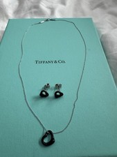 Tiffany & Co. Nephrite Jade Heart Necklace & Earrings Set