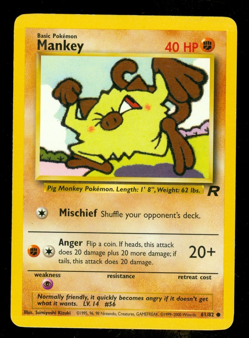 Pokemon MANKEY 61/82 Team Rocket - - NEAR MINT/MINT