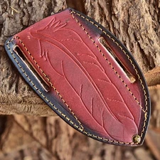 Pancake Leather Fix Blade Knife Pocket Sheath Holster Scout Sheath Vertical Case