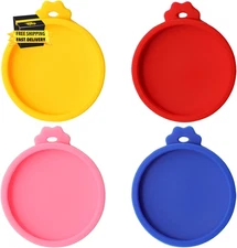 4 Pcs 2.5Inch Durable Pet Can Lids, Silicone Small Pet Can Covers Waterproof Cat