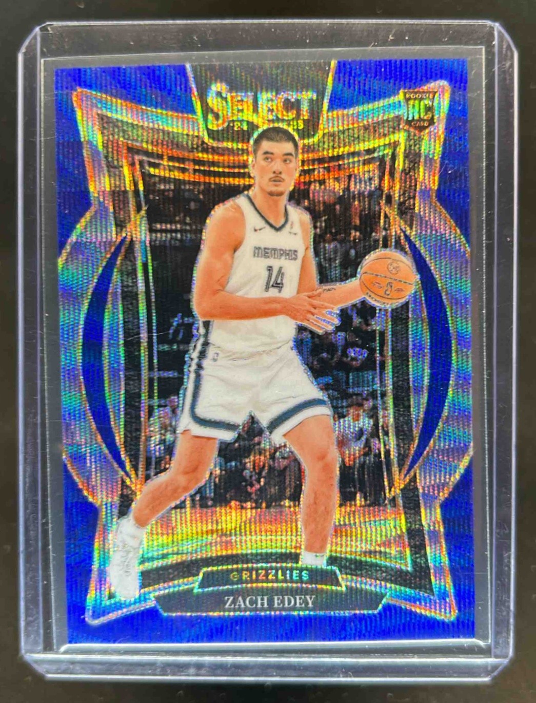 2024-25 Select Zach Edey Concourse Blue Wave Prizm RC #34/75 Grizzlies