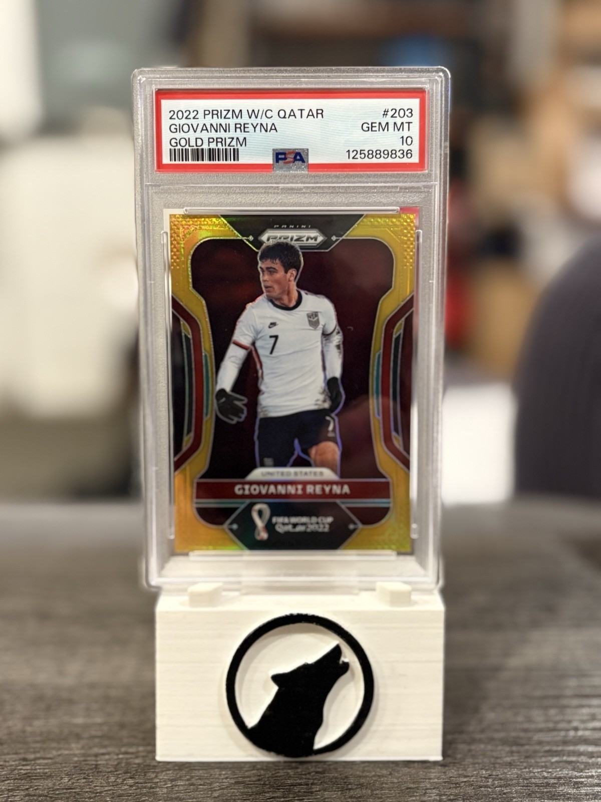 2022 Panini Prizm World Cup Giovanni Gio Reyna #203 Gold Prizm /10 PSA 10 USA