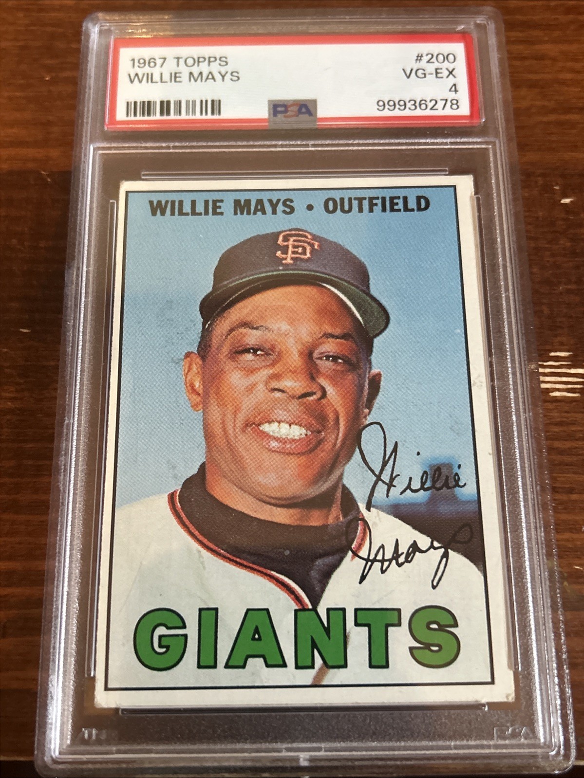 Willie Mays #200 Baseball Cards 1967 Topps trading card — raw and PSA graded price guide