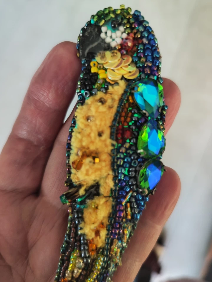 Brosche Papagei Vogel  Vintage Gross - Bild 2 von 3