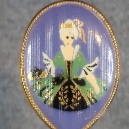 Accessorio specchio a mano dipinto ottone bambola vintage stile neoclassico/rococò - Foto 6 di 10