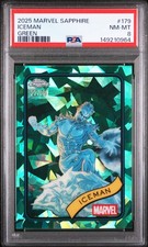 2025 TOPPS CHROME MARVEL SAPPHIRE EDITION GREEN #179 ICEMAN 22/99 PSA 8