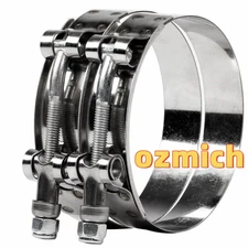 2PCS 301 Stainless Steel T-Bolt Clamps Silicone Hose ID 2" Clamp 58mm-63mm