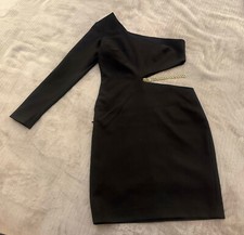 Zara chain trim asymmetric dress size small black
