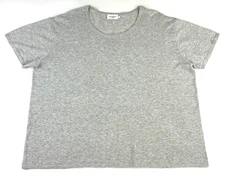 The Reset R Label Everyday Knit Tee Womens Boxy XL Gray Short Sleeve Linen Blend