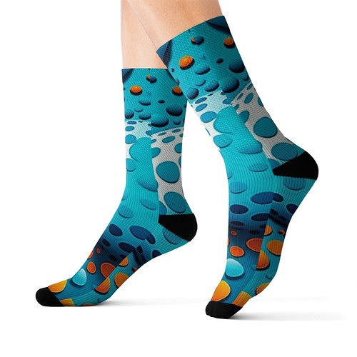All Over Print Adult Socks Psychedelic Polka Dots Colorful Fun Funky - Picture 6 of 9