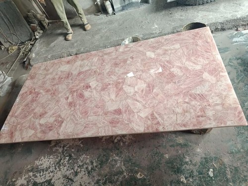6'x3' Rose Quartz Stone Dining Table Top Crystal Healing Gemstone Hallway Decors - Picture 4 of 8