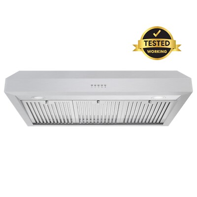 36 in Under Cabinet Range Hood (OPEN BOX) 3-Prong Plug, Stainless Steel LED