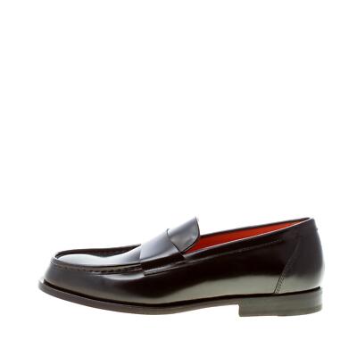 SANTONI herren schuhe schwarz patent lackleder Laife loafer