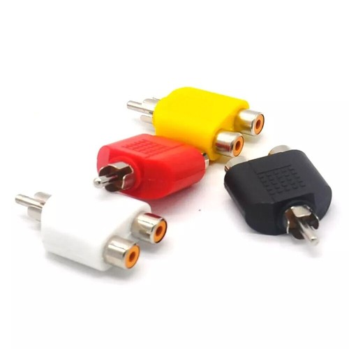 4x 1-Male to 2-Female Cable Adapter RCA Y Splitter AV Audio Video Plug Converter - Picture 9 of 11