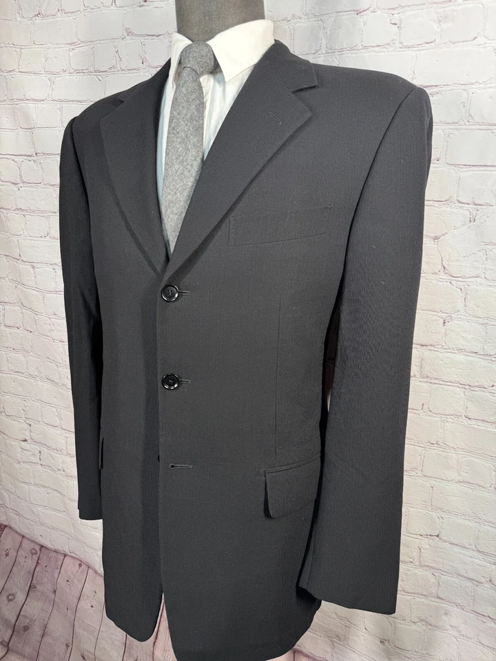 PAL ZILERI Para Hombres Negro HECHO EN ITALIA Traje de Lana Abrigo Deportivo Blazer Chaqueta TALLA 40R Foto 2 de 4