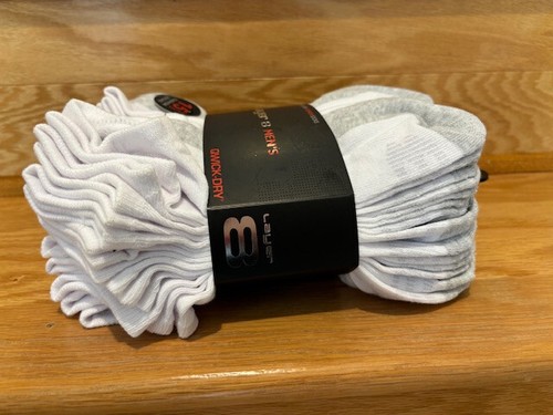 Layer 8 Men's Performance 15 Pack Quick Dry No Show Cushion White/Grey Socks. - Picture 14 of 15