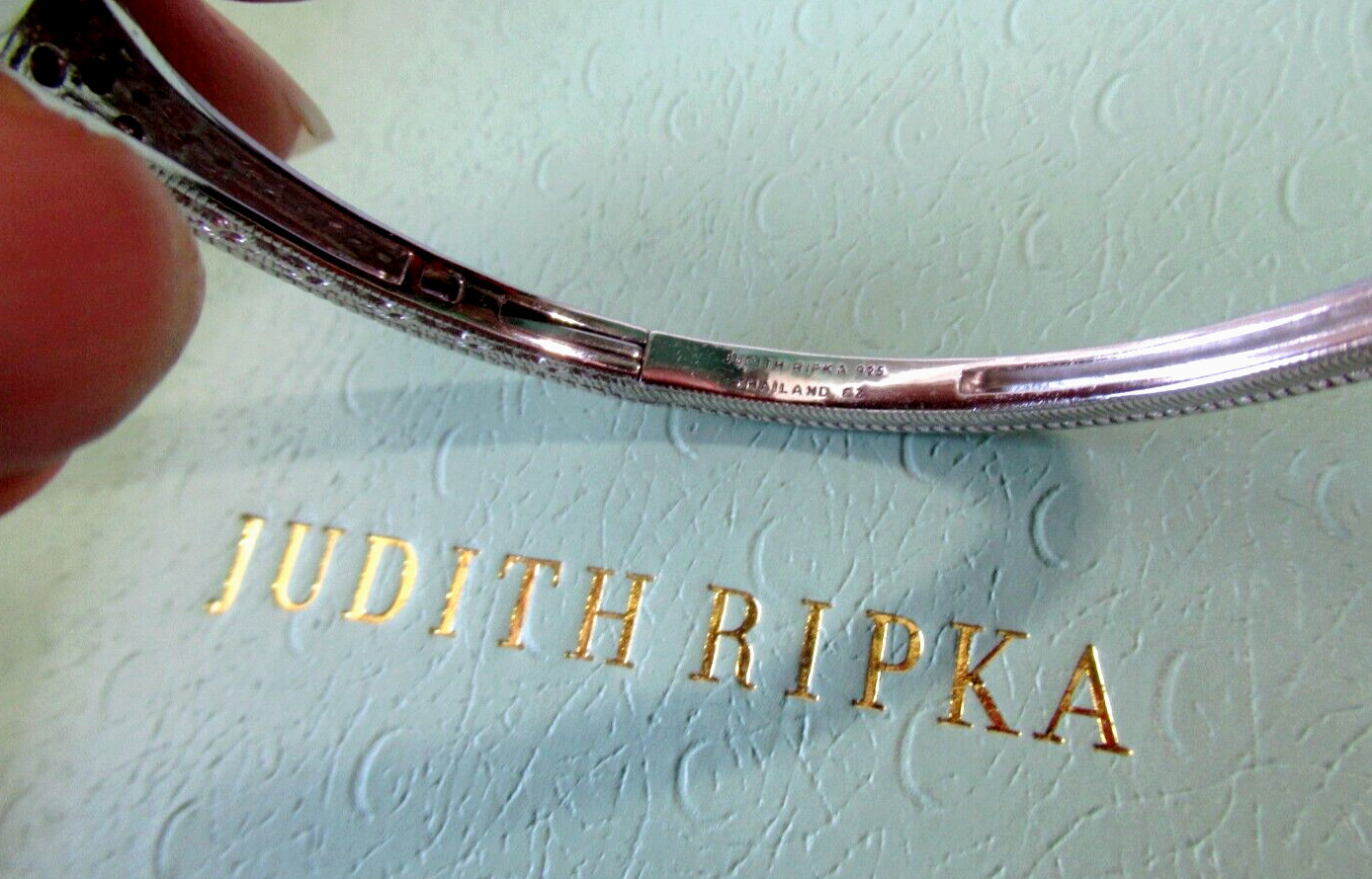 Judith Ripka New Sterling Silver MOP & Diamonique CZ Bracelet Sz AVG JR Box*
