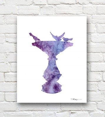 Bird Abstract Watercolor Painting Art Print by Artist DJ Rogers