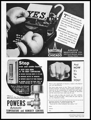 1936 Askania Regulator Co Chicago Photo Boxing Glove Typewriter Vintage Print Ad