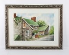 Vintage Country Cottage Watercolor Painting Signed Michelle Lemay Flesher