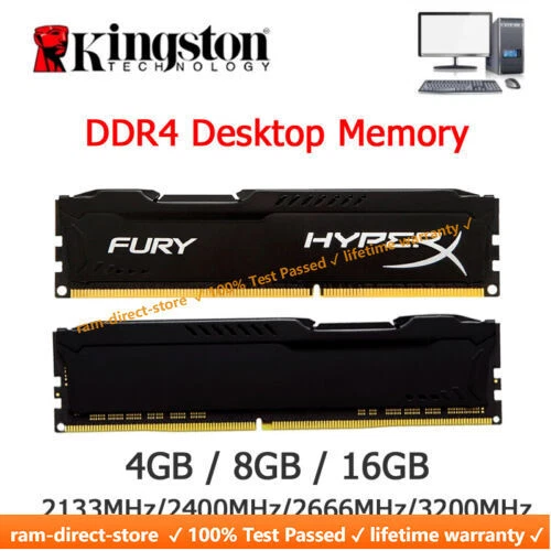 HyperX FURY RAM DDR4 16GB 8GB 32GB 4GB 3200 2666 2400 2133 Desktop Memory  DIMM