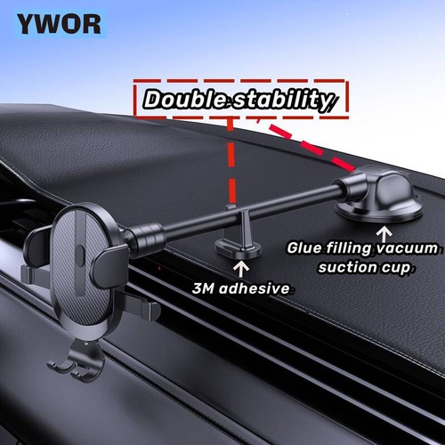 Gooseneck Flexible Long Arm 29.5cm Solid Car Truck Phone Mount Holder Windshield - Picture 4 of 10