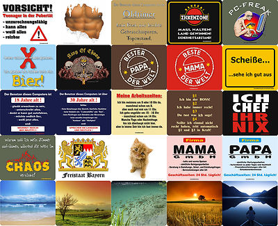 Mousepad Mauspad Arbeit Sixpack Mama Papa Boss Strand PC-Freak 30 Jahre Katze 18