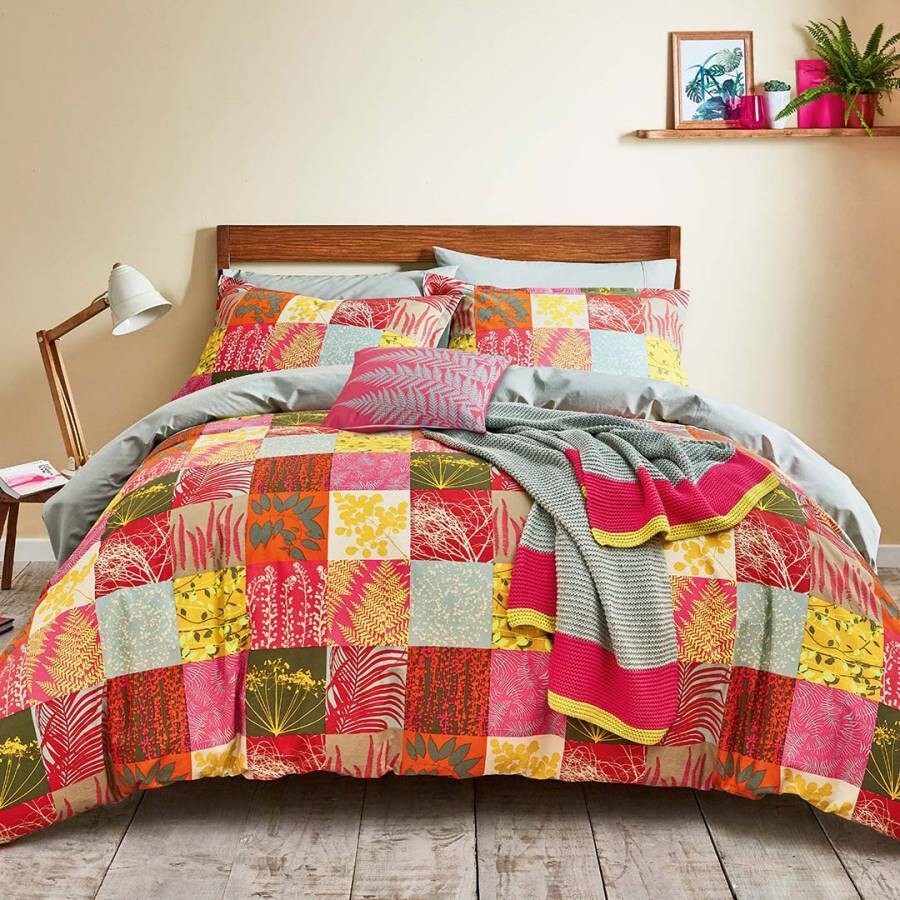 Clarissa Hulse "Mini Patchwork" in Spice Cotton Super King Duvet Set