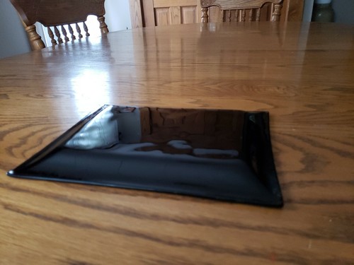 Vintage Mid-Century Smokey Glass Dish Tray Gold Gray Elephant 9"×7" - Picture 6 of 12