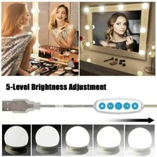 Luci specchio trucco USB kit 10 LED lampadine vanità luce lampada dimmerabile Hollywood