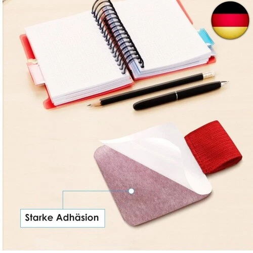 BOZILY 8 Stück Stiftschlaufe Selbstklebend Stiftehalter Kalender Gummiband Pen - Bild 3 von 4