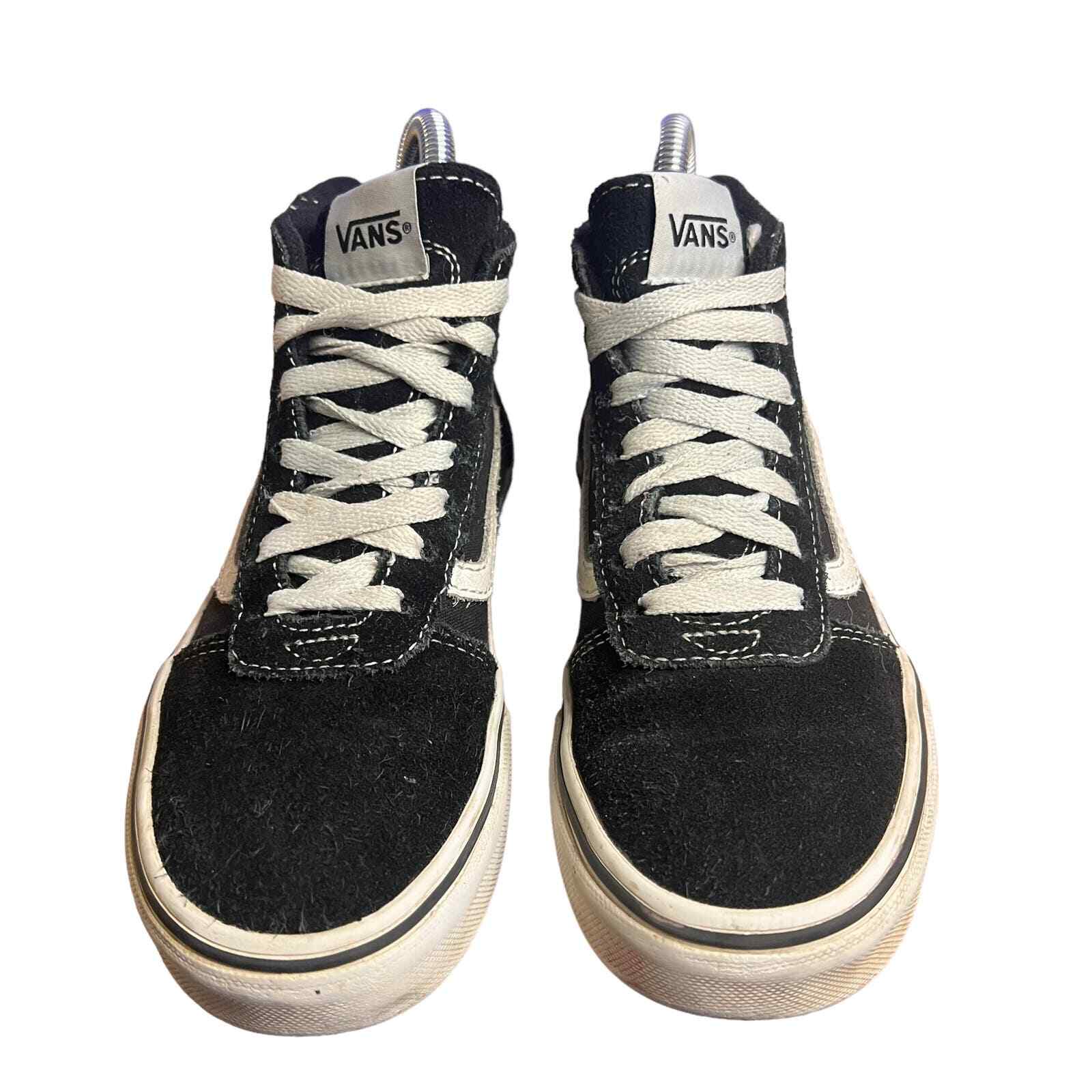 SAOLA Sneakers alte in pelle scamosciata Vans SK8 Hi bianche e nere per bambini taglia 2 5