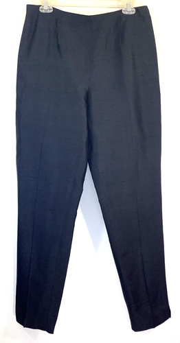RALPH LAUREN COLLECTION Purple Label Size 12 Black Pants in 100% Silk Shantung