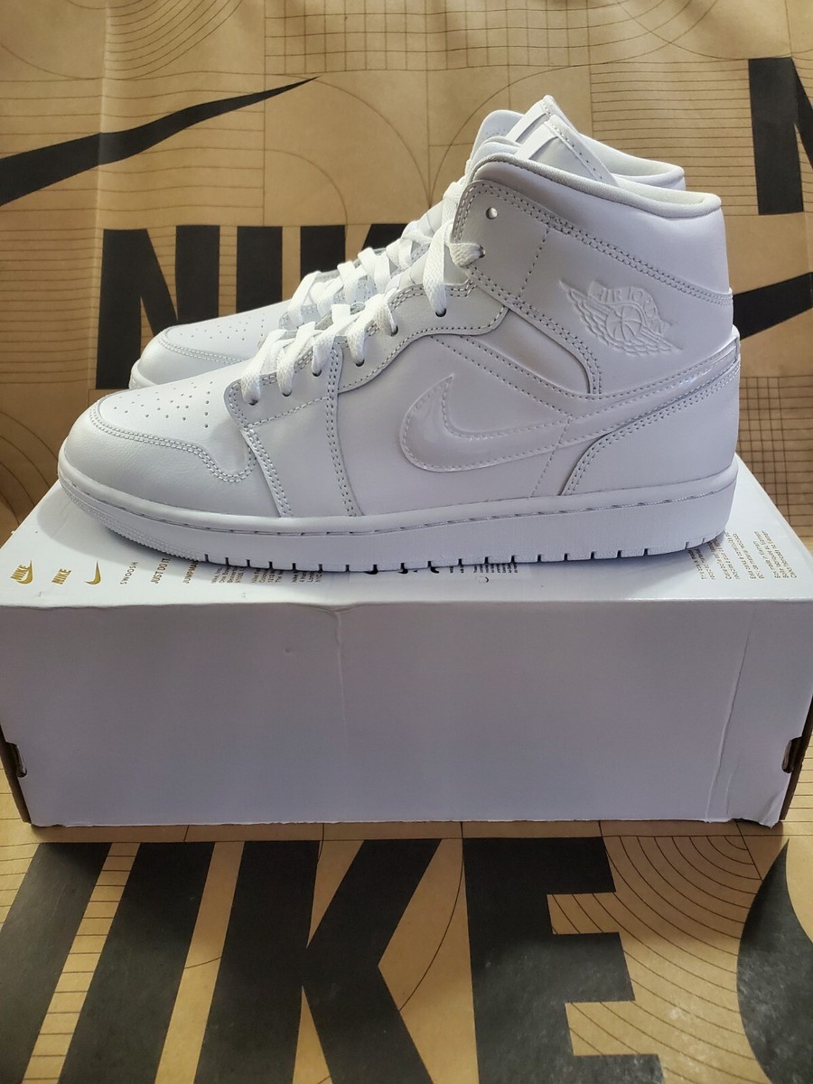 NIKE JORDAN 1 ホワイト バスケットシューズ Nike Air Jordan 1 Mid Triple White DV0991-111 Men's Size 10.5