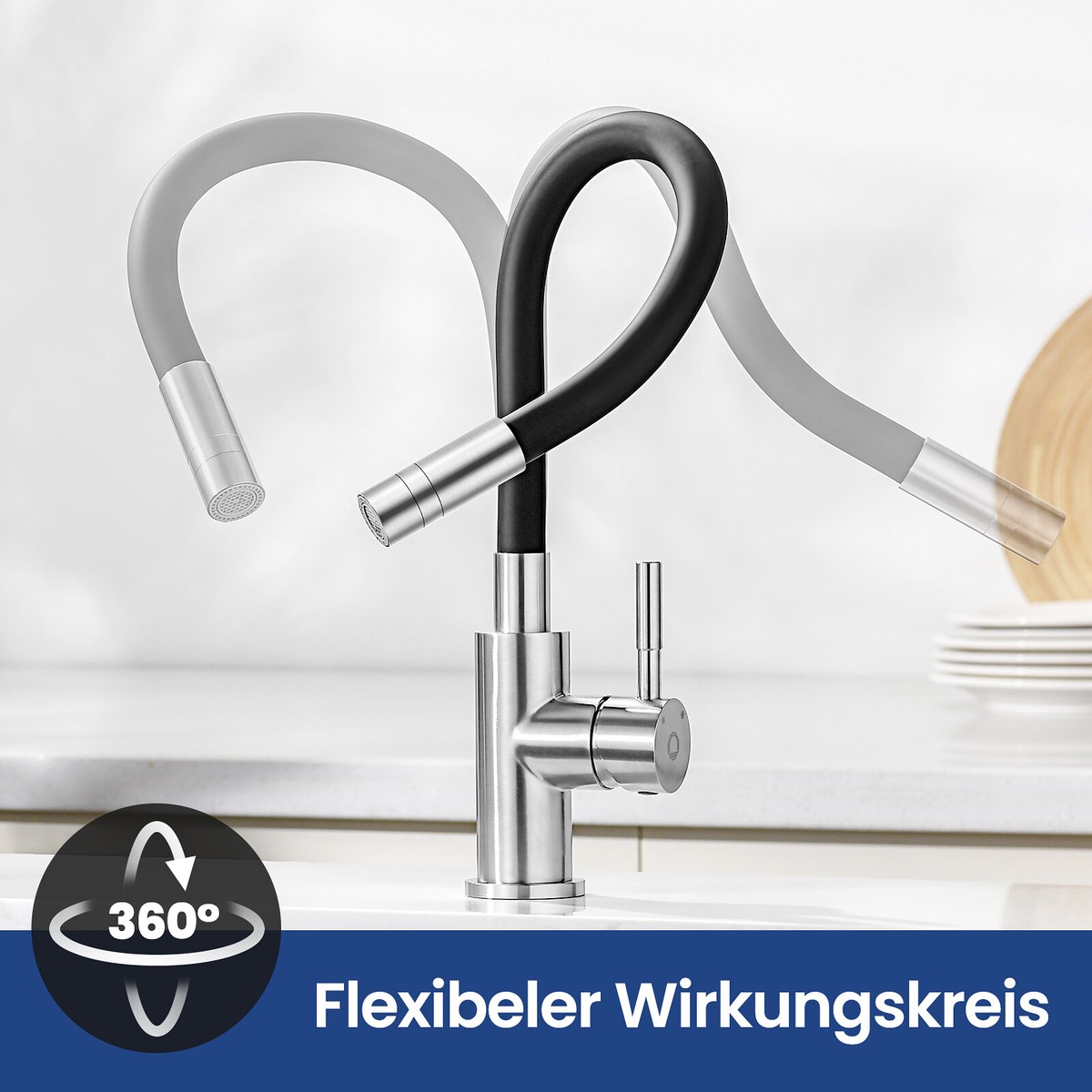 Flexible Wasserhahn-Verlängerung 360° Drehbar - Zwei Strahlarten Für Küche & Bad