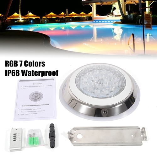 54W Stainless Steel RGB LED Swimming Pool Light Underwater Waterproof Lamp 12V