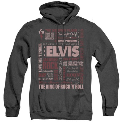 ELVIS PRESLEY WHOLE LOTTA TYPE Licensed Hooded Sweatshirt Heather Hoodie SM-3XL