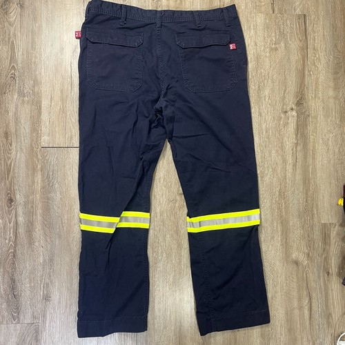 Westex Men's FR Pants 39x30 Neon Navy Blue Work Reflective Yellow Uniform - Picture 2 of 7