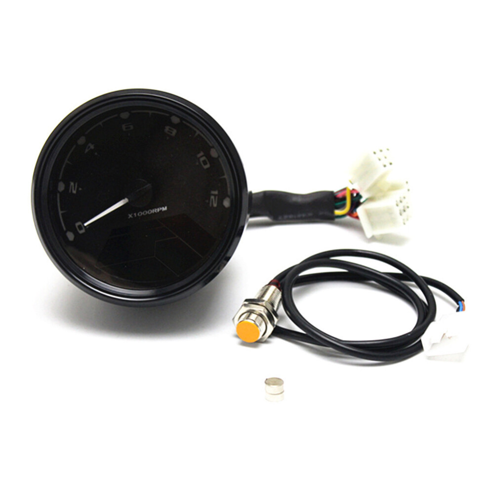 Universal Digital Motorcycle Odometer Speedometer Tachometer Gauge LCD