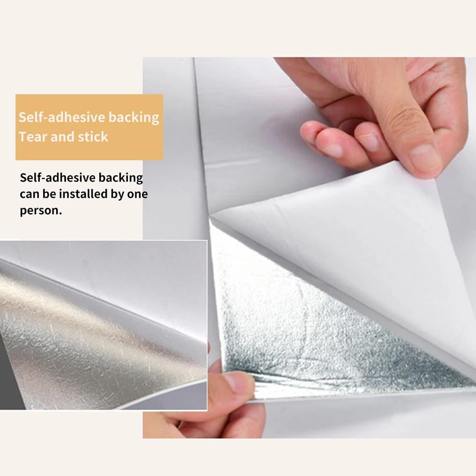 20x Self-Adhesive Marble Tiles Wall Sticker Stick On Kitchen Bathroom Home Decor - Image 3 of 4